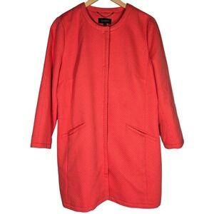 Talbots Women's Coral Cotton Blend Knit Topper Jacket Coat Size 12‎